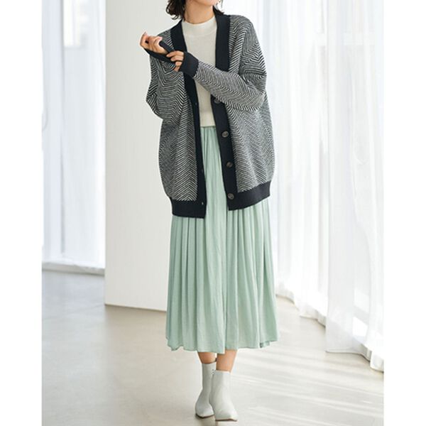 BELLUNA（ベルーナ）の「コーデの主役オーバーサイズヘリンボンカーディガン（ニットカーディガン）」｜詳細画像