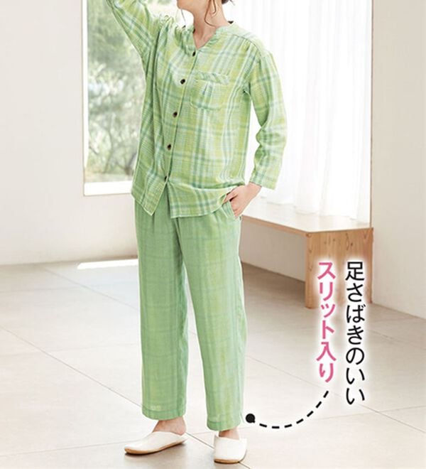 LAVIENNE（ラヴィエンヌ）の「【オーガニックコットン使用】綿１００％Ｗガーゼのルームパジャマ（パジャマ・ルームウェア）」｜詳細画像