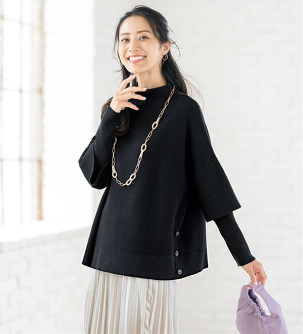 ルフラン（ルフラン）の「【２色組】すっきり見せ＊重ね着風ニット（ニット・セーター）」｜詳細画像