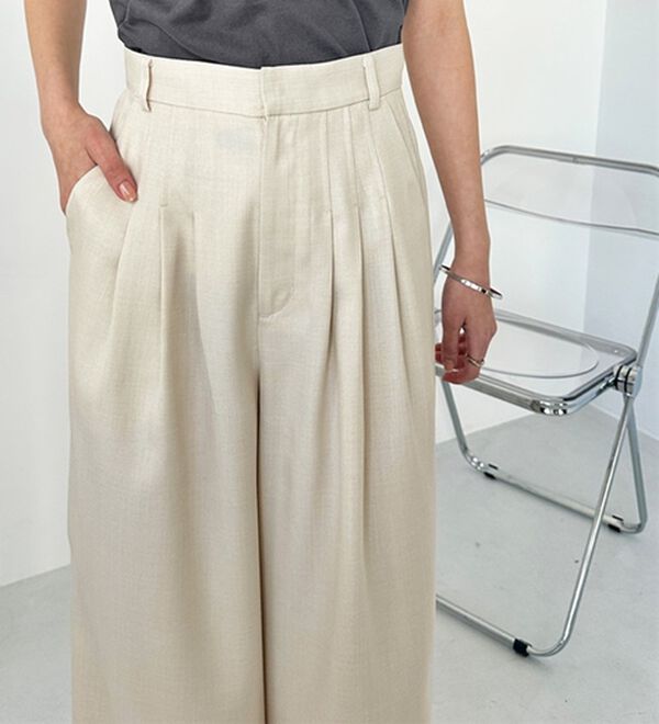 GeeRA（ジーラ）の「３タックワイドパンツ（フルレングスパンツ）」｜詳細画像