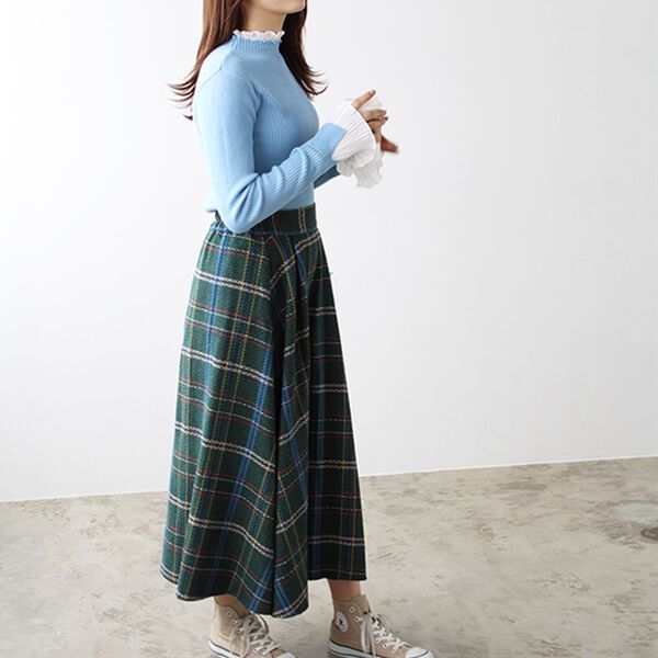 GeeRA（ジーラ）の「プリーツ付ハイネックリブニットトップス（ニット・セーター）」｜詳細画像