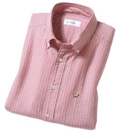 「＜ゴールデンベア＞涼感サッカーストライプシャツ（メンズシャツ）」