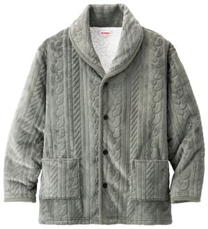 「ホカロンぬくもり設計のぽか暖ルームジャケット（メンズルームウェア）」｜グレー