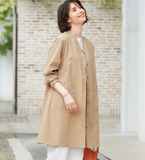 LAVIENNE（ラヴィエンヌ）の「シャーリングスリーブシャツワンピース（チュニック）」｜ベージュ