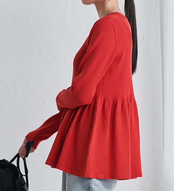 RANAN（ラナン）の「リブ切替ペプラムニット（ニット・セーター）」｜詳細画像