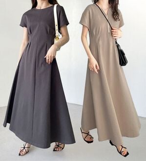 GeeRA（ジーラ）の「前後2WAYハーフジップフレンチ袖ワンピース（カットソーワンピース）」｜詳細画像