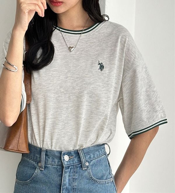 GeeRA（ジーラ）の「【ＵＳ．ＰＯＬＯ．ＡＳＳＮ】ライン配色Ｔシャツ（Tシャツ）」｜詳細画像