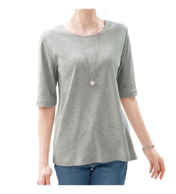 「汗染み対策綿１００％リブ素材５分袖プルオーバー（肌着・インナーウェア）」｜詳細画像