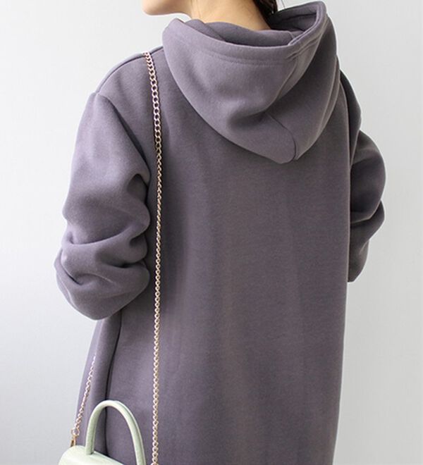 GeeRA（ジーラ）の「裏起毛裾ファスナーパーカーワンピース（カットソーワンピース）」｜詳細画像