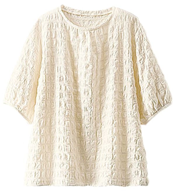 BELLUNA（ベルーナ）の「ポコポコ素材裾ドロストプルオーバー（カットソー）」｜詳細画像