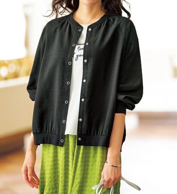 BELLUNA（ベルーナ）の「サラリ麻調素材リブ使いカーディガン（その他カーディガン）」｜詳細画像