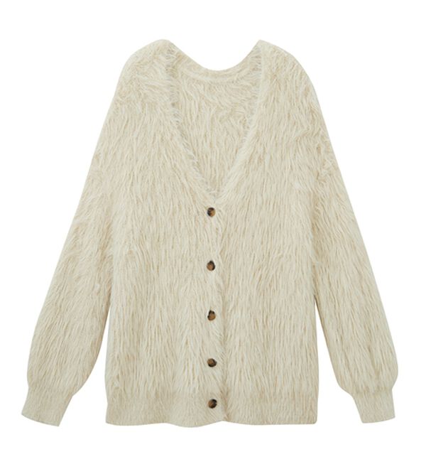 RANAN（ラナン）の「ロングフェザーシャギーオーバーカーデ（ニットカーディガン）」｜詳細画像