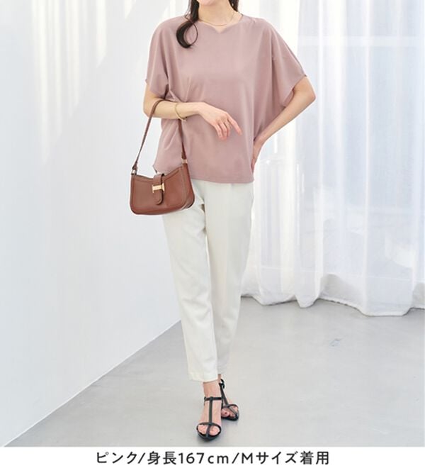 alotta（アロッタ）の「着痩せが叶うドルマンスリーブきれいめカットソー（カットソー）」｜詳細画像