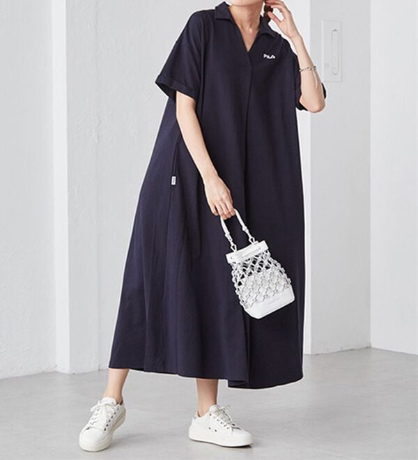 RANAN（ラナン）の「＜ＦＩＬＡ＞ゆったりフレアーポロワンピース（その他ワンピース）」｜詳細画像