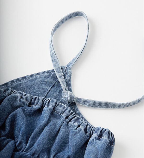 RANAN（ラナン）の「デニムペプラムキャミワンピース（ロングワンピース）」｜詳細画像
