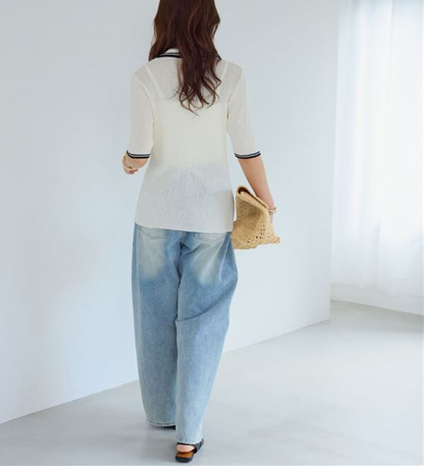 Viola e Viola（ヴィオラ エ ヴィオラ）の「アソートシアーリブニットポロシャツ（ポロシャツ）」｜詳細画像