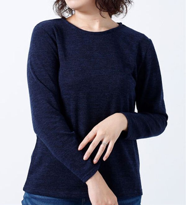 BELLUNA（ベルーナ）の「杢調テレコ素材衿デザインアンサンブル（アンサンブル）」｜詳細画像