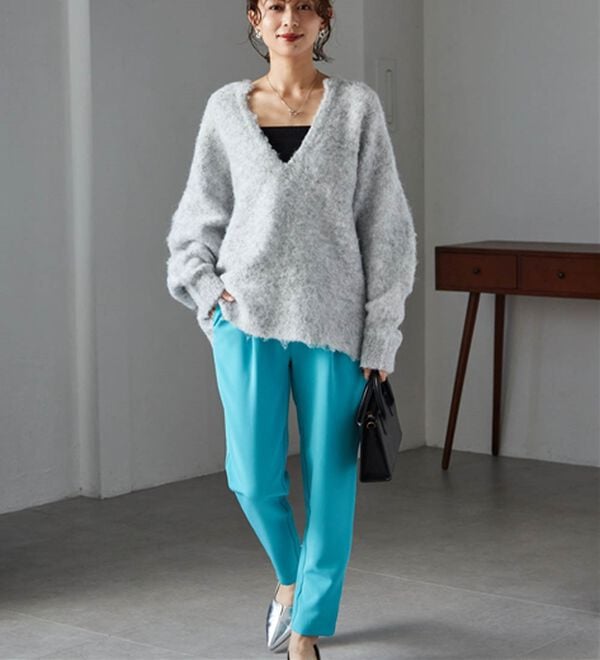 RANAN（ラナン）の「【選べる股下】美脚シルエットタックパンツ（股下６１・６５ｃｍ）（フルレングスパンツ）」｜詳細画像