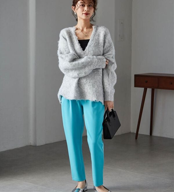 RANAN（ラナン）の「【選べる股下】美脚シルエットタックパンツ（股下６１・６５ｃｍ）（フルレングスパンツ）」｜詳細画像