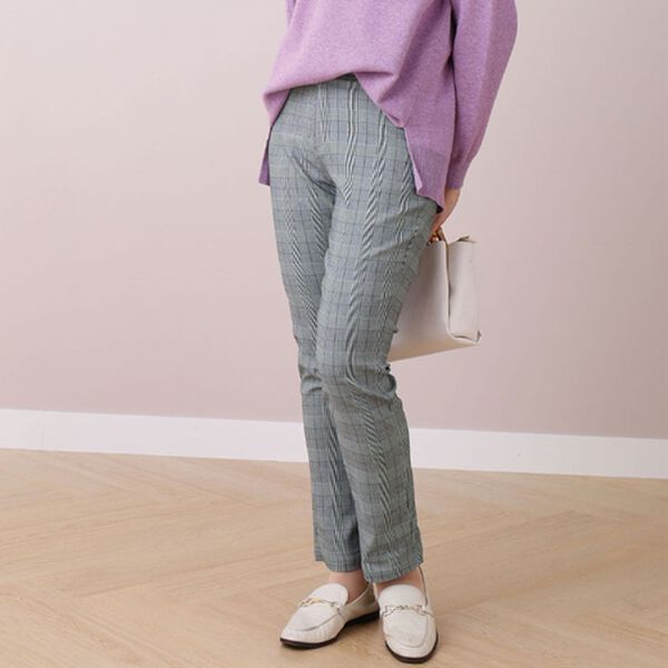 BELLUNA（ベルーナ）の「ウルトラ美脚！ストレッチ素材パンツ（フルレングスパンツ）」｜グレンチェック