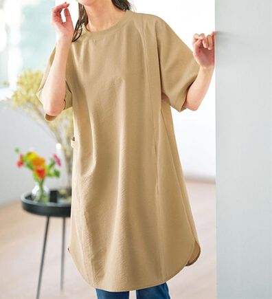 BELLUNA（ベルーナ）の「サラリ速乾！サッカー素材ゆったりチュニック（チュニック）」