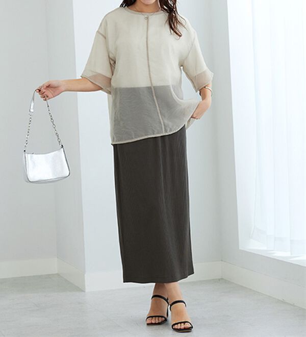 GeeRA（ジーラ）の「【着回し力◎】楽ちんすっきり見え！リブロングスカート（ロングスカート）」｜詳細画像