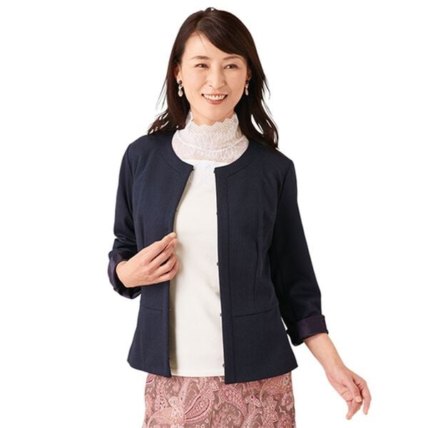 「【５色組】汗染み対策レースネックシャツ（カットソー）」｜詳細画像