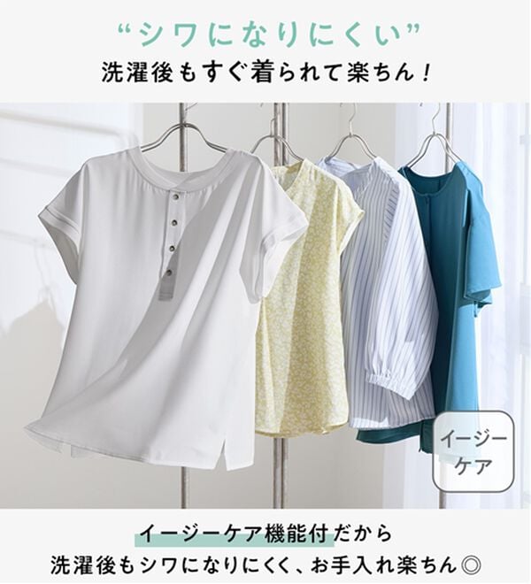 Viola e Viola（ヴィオラ エ ヴィオラ）の「さらさらＥＡＳＹスキッパーフレンチスリーブブラウス（ブラウス）」｜詳細画像