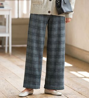 BELLUNA（ベルーナ）の「まるではく毛布！静電防止付裏ファーワイドパンツ（フルレングスパンツ）」｜詳細画像