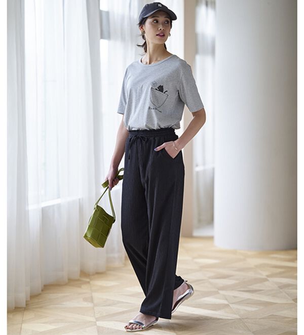 BELLUNA（ベルーナ）の「楊柳サラサラ素材イージーパンツ（フルレングスパンツ）」｜詳細画像