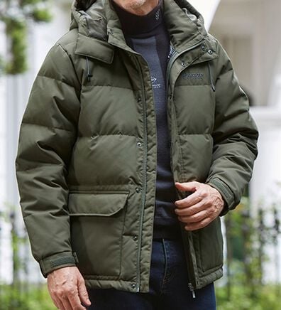 「＜ダンロップ・リファインド＞裏アルミダウンハーフコート（メンズコート）」