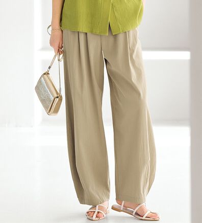 BELLUNA（ベルーナ）の「【初めてでも失敗しにくい！】艶消しシルキーカーブパンツ（ワイドパンツ・ガウチョ）」