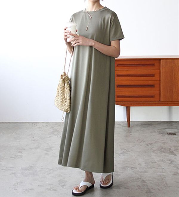 GeeRA（ジーラ）の「【接触冷感】フレアーシルエットロングワンピース（ロングワンピース）」｜詳細画像