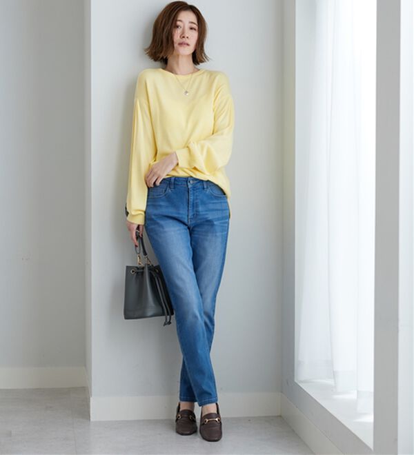 BELLUNA（ベルーナ）の「やわらかストレッチデニム素材スリムパンツ（フルレングスパンツ）」｜詳細画像