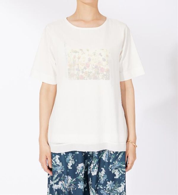 BELLUNA（ベルーナ）の「〈日比谷花壇〉シフォン重ねプルオーバー（カットソー）」｜詳細画像