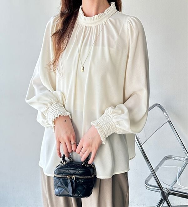 フリル衿バルーンスリーブブラウス - ベルーナ【公式】