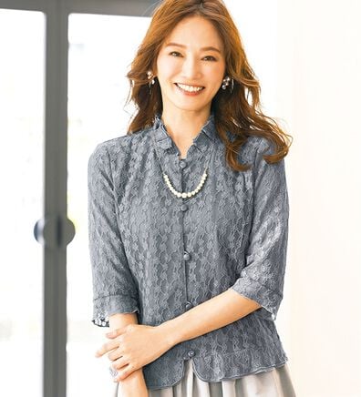 ルフラン（ルフラン）の「フォーマルレースブラウス（ブラックフォーマル（喪服・礼服））」