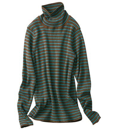 BELLUNA（ベルーナ）の「＜＆ｃｏｃｏｃｈｉ＞ハピネスコットン１００％&times;吸湿発熱リブタートルニット（ニット・セーター）」