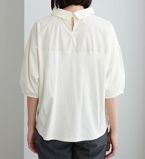 BELLUNA（ベルーナ）の「衿付き異素材切替プルオーバー（カットソー）」｜詳細画像