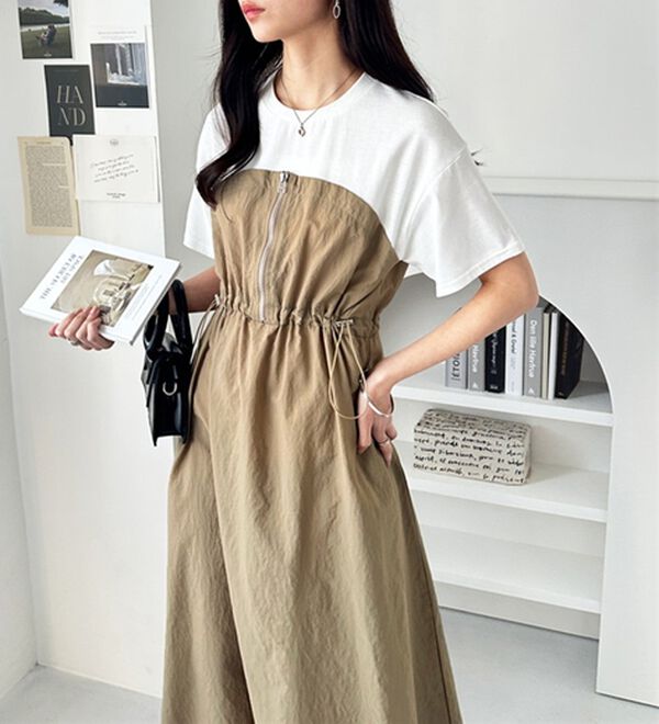 GeeRA（ジーラ）の「ハーフジップビスチェドッキングワンピース（その他ワンピース）」｜詳細画像