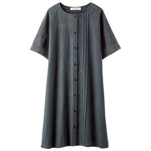BELLUNA（ベルーナ）の「ドビー素材袖レースワンピース（その他ワンピース）」｜チャコール