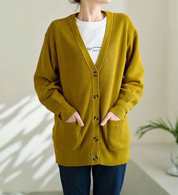 BELLUNA（ベルーナ）の「ハピネスコットン１００％あぜ編カーディガン（ニットカーディガン）」｜詳細画像