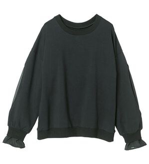 RANAN（ラナン）の「袖スリットカットソープルオーバー（カットソー）」｜ブラック