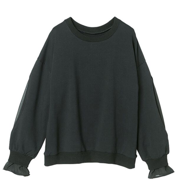 RANAN（ラナン）の「袖スリットカットソープルオーバー（カットソー）」｜ブラック