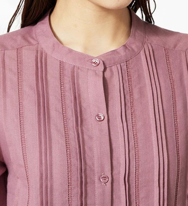 BELLUNA（ベルーナ）の「機能付リネン混ピンタック使いシャツチュニック（チュニック）」｜詳細画像