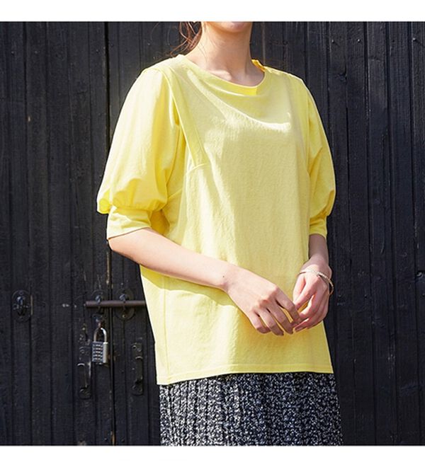 RANAN（ラナン）の「ひんやり！ボリューム袖きれい見えカットソー（カットソー）」｜詳細画像