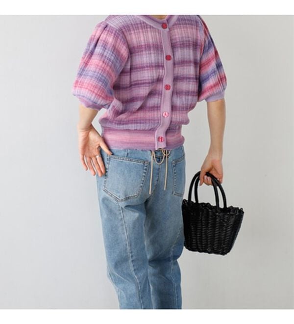 GeeRA（ジーラ）の「前後２ＷＡＹグラデーションニットカーデ（ニットカーディガン）」｜詳細画像