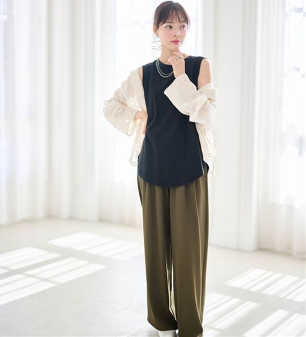 RANAN（ラナン）の「ひんやり！＜BC＞綿100％タンクトップ【選べる着丈】（カットソー）」｜詳細画像