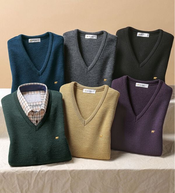 「＜ゴールデンベア＞国産上質ニットベスト（メンズベスト）」｜詳細画像