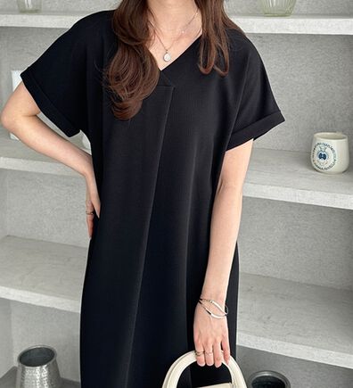 GeeRA（ジーラ）の「ひんやり快適！ジャカードスキッパーワンピ（カットソーワンピース）」